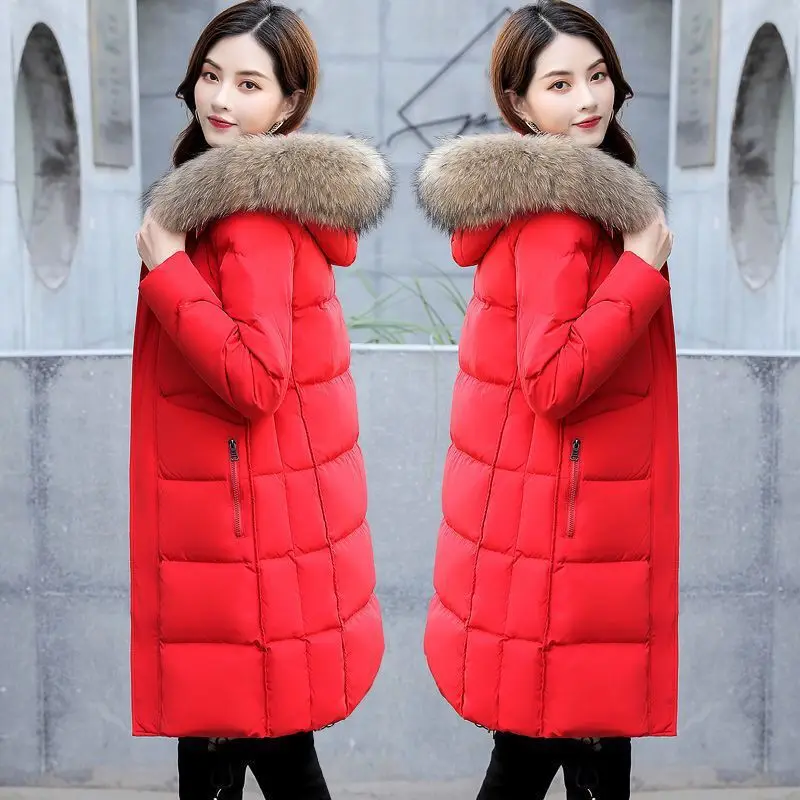 Женская пуховая куртка с меховым воротником цвет в ассортименте