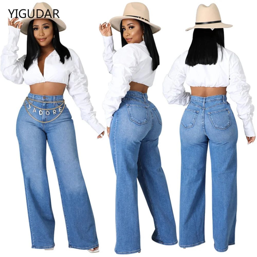 

y2K Ruched woman Denim Blue High Wait Stacked Pants Autumn 2022 Women Clothing Streetwear Jeans Fashion Skinny Pockets Trousers