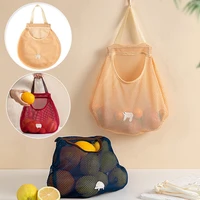 1pc fruit vegetable storage mesh bag ginger garlic grocery bags kitchen hangable tote bag breathable durable bag