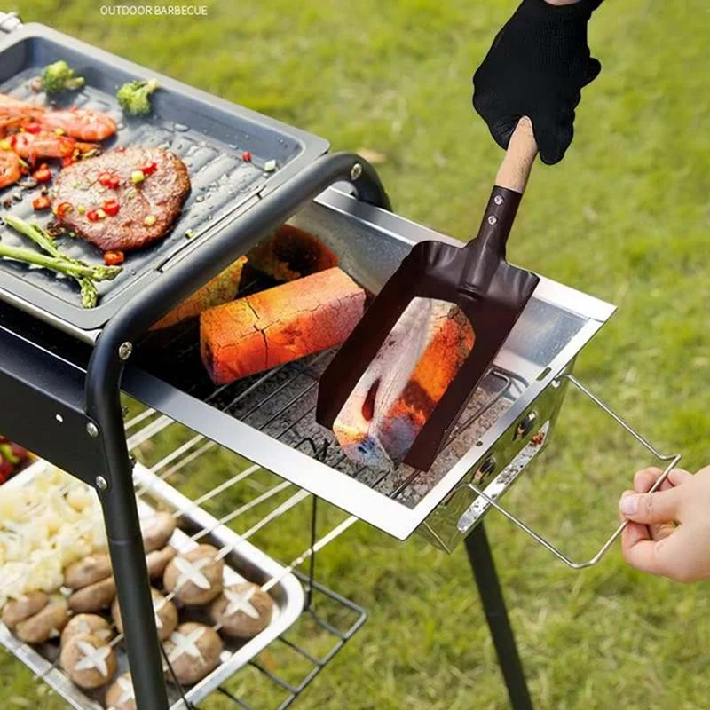 

Hearth Brush Set Silicone Gloves,Fireplace Shovel Hand Shovel And Brush Wooden Handles Coal Fireplace Tool Set For Home