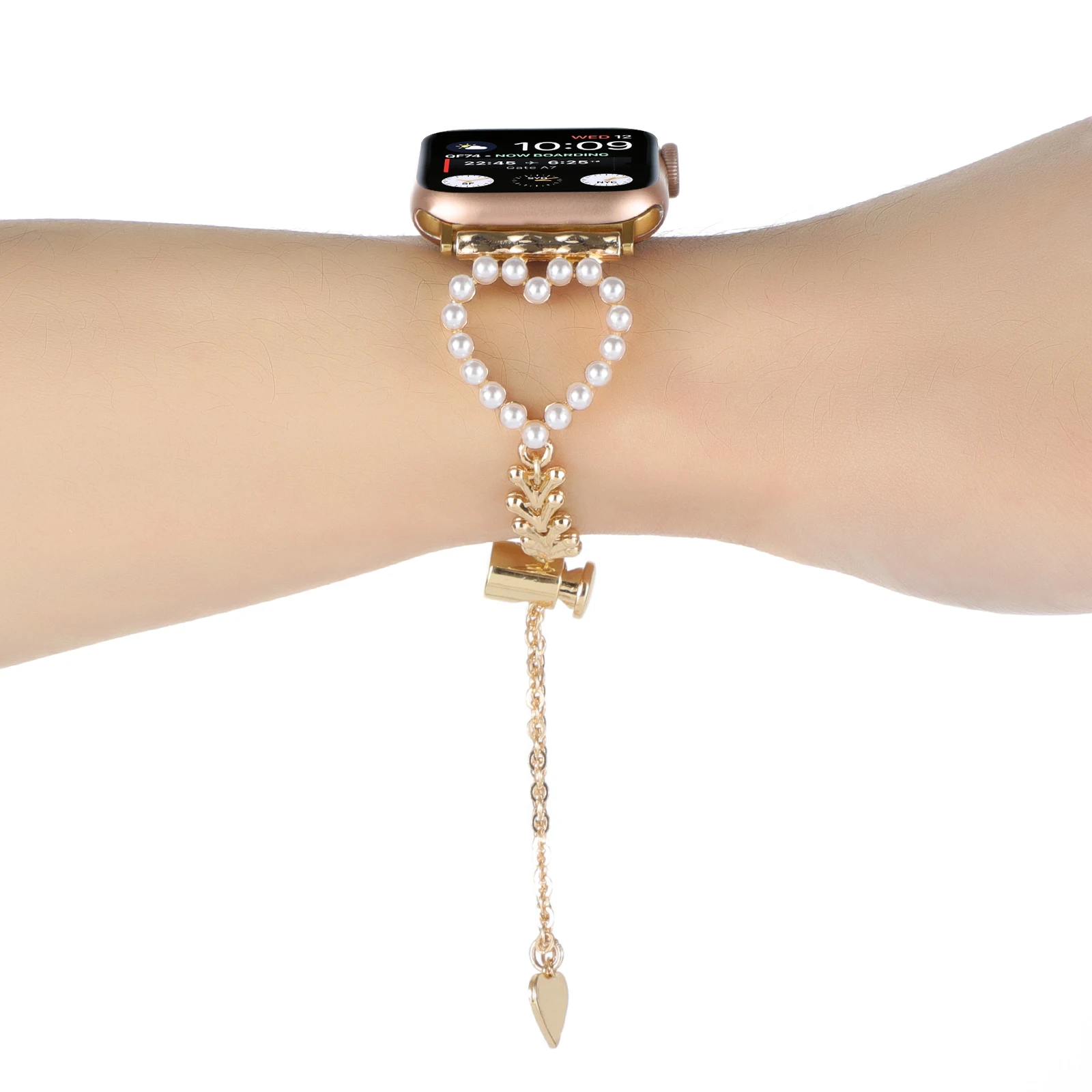Metal Strap for Apple watch band bracelet chain iwatch series87654321SE women fashion love pearl strap Ultra jewelry 40 41 wrist