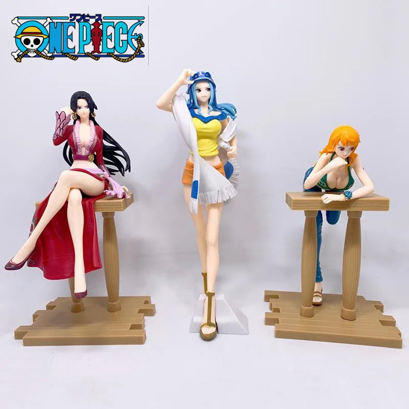 

17-22cm Anime One Piece Figure Sweet Style Pirates Nefeltari Vivi GRANDLINE JOURNEY Hancock Nami Action Figure Model Toys Gift