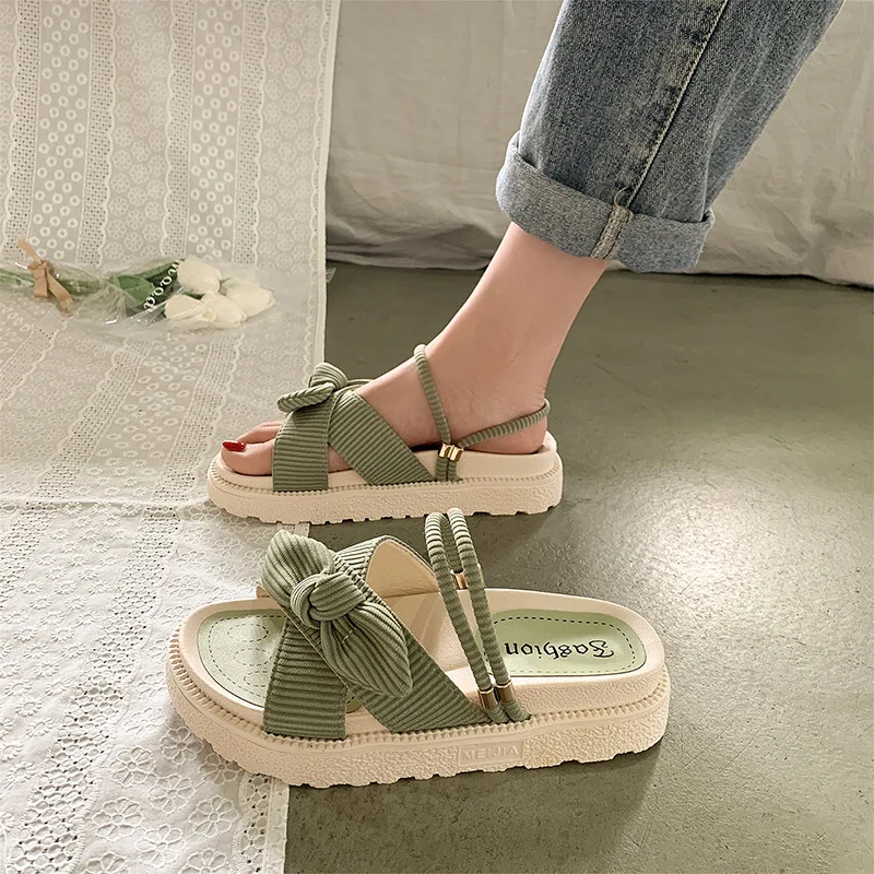

2022 Sandals Ladies Shoes Summer Suit Female Beige Women's Heels Clogs Wedge Med New Black Fashion Flat Girls Platform Clear Thi
