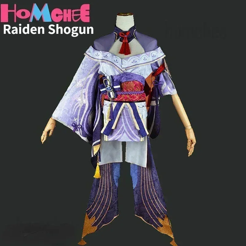 Фото ❤ HomChee COS Game Impact Косплей Костюм Raiden Shogun Baal Одежда Raiden Mei Полный комплект Платье Парик Головные уборы для ★ ❤ ★ №1