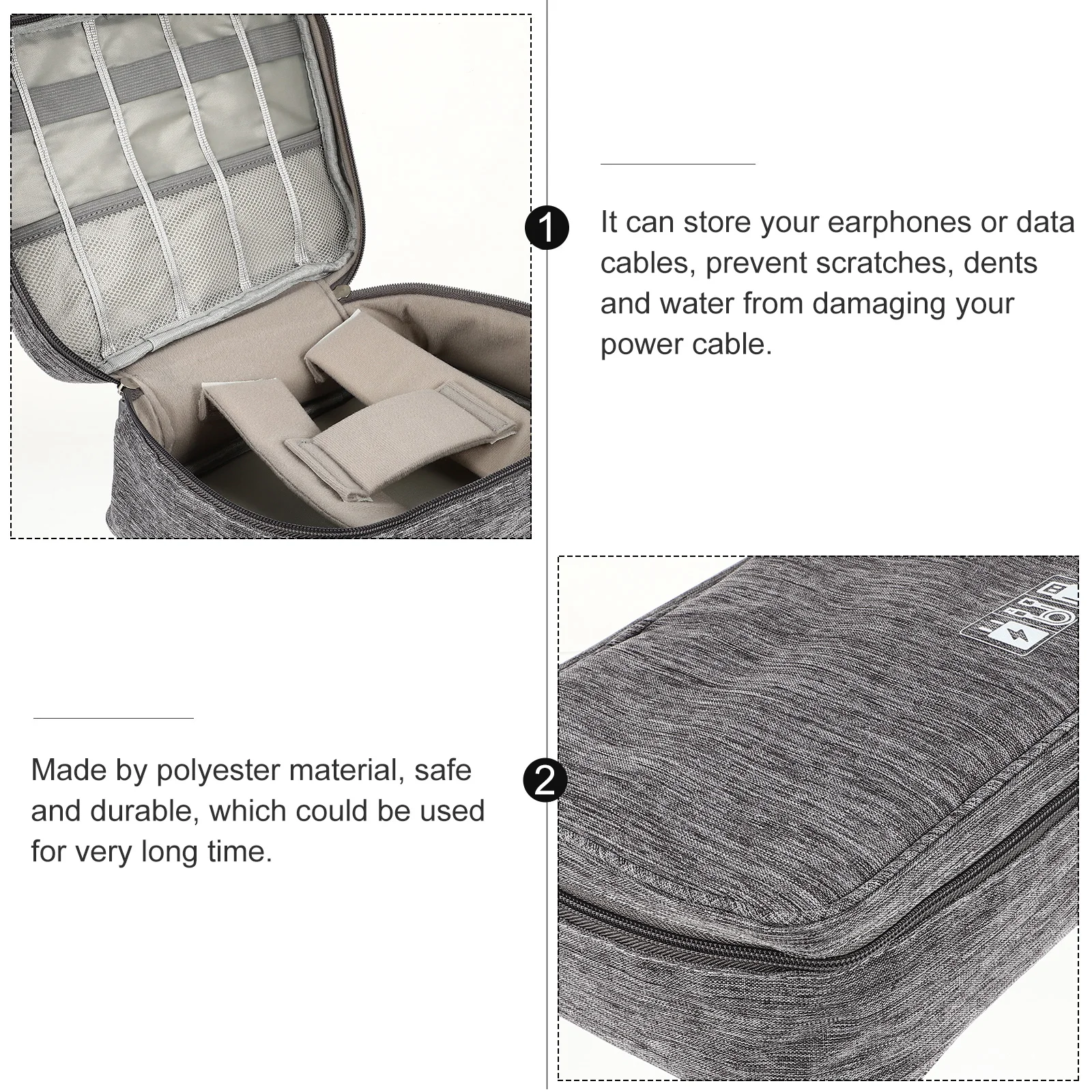 

Storage Bag Travel Durable Practical Earphone Data Cable Cord Storage Bag Cable Organizer Bag for Data Cable Earphone Storage