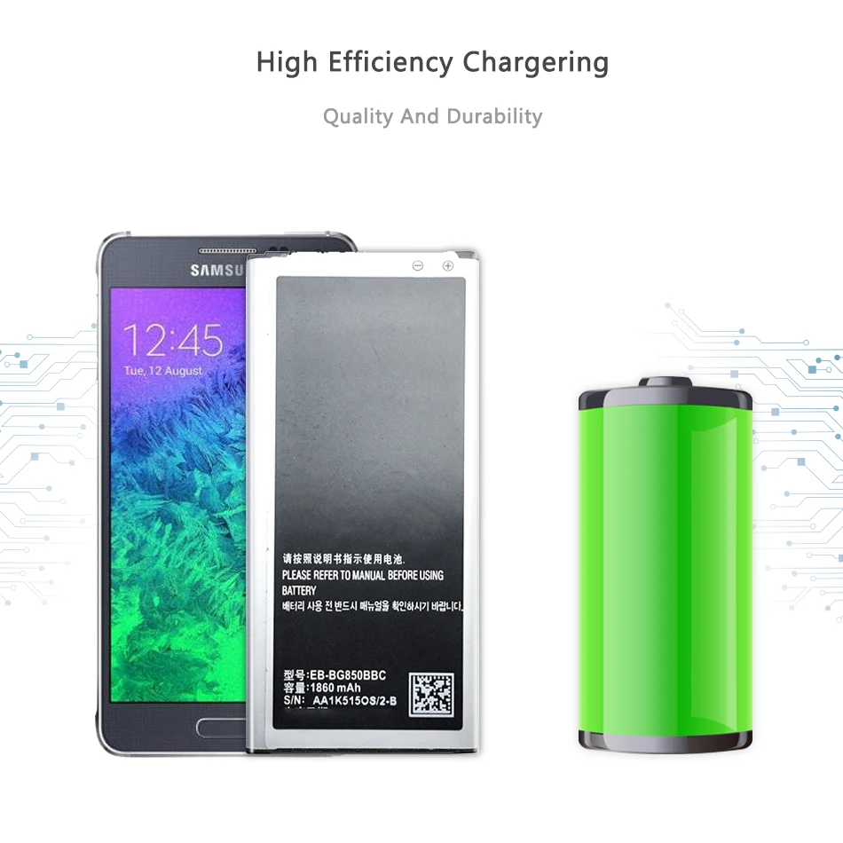 EB-BG850BBC 1860mAh Сменный аккумулятор для Samsung Galaxy Alpha G850F G8508 G850M G8509V G8508S + номер