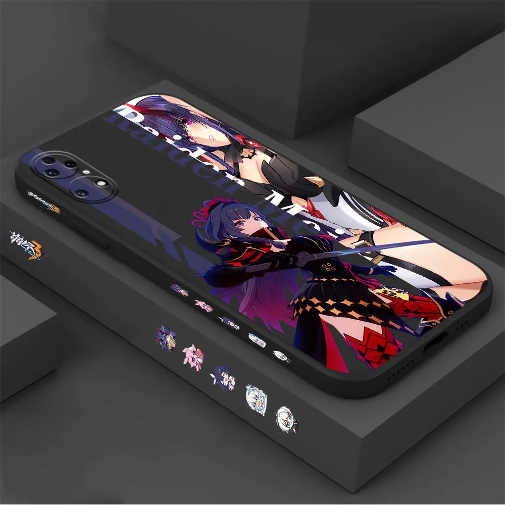 Honkai Impact 3rd Raiden Mei Phone Case For Huawei P60 P50 P40 P30 P20 Mate 50 40 30 20 20X 10 Colour Liquid Silicone Cover Capa