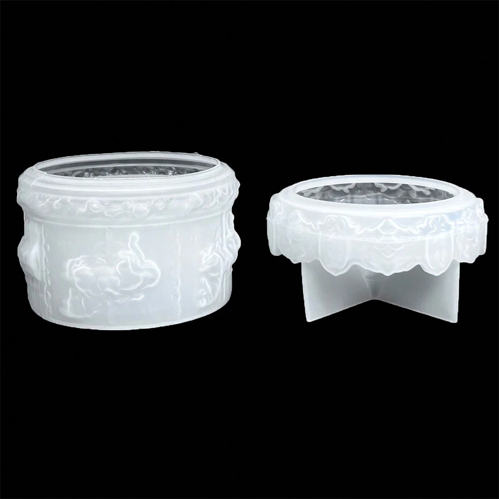 1 шт. силиконовая форма в виде карусели для свечей и крышек