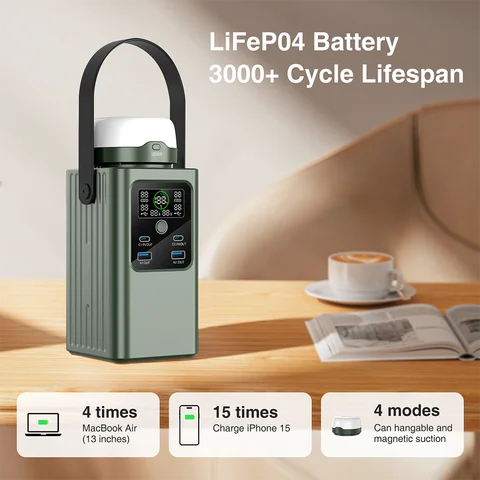 2024 Новый внешний аккумулятор 100 Вт 90 Вт 65 Вт PD Powerbank LiFePO4 со светодиодной подсветкой, фонарик, зарядное устройство для ноутбука, внешний аккумулятор