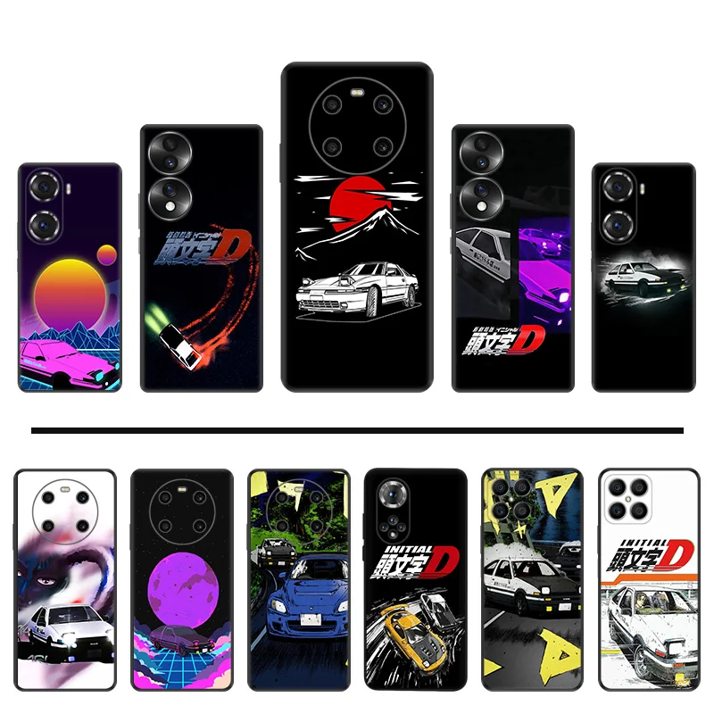 

Silicone Phone Case for Huawei Honor X40 Play 6T 6C 9A 50 X9 X6 X7 X8 Magic4 60 70 Pro 8X 20 30i INITIAL D Car Anime Soft Cover