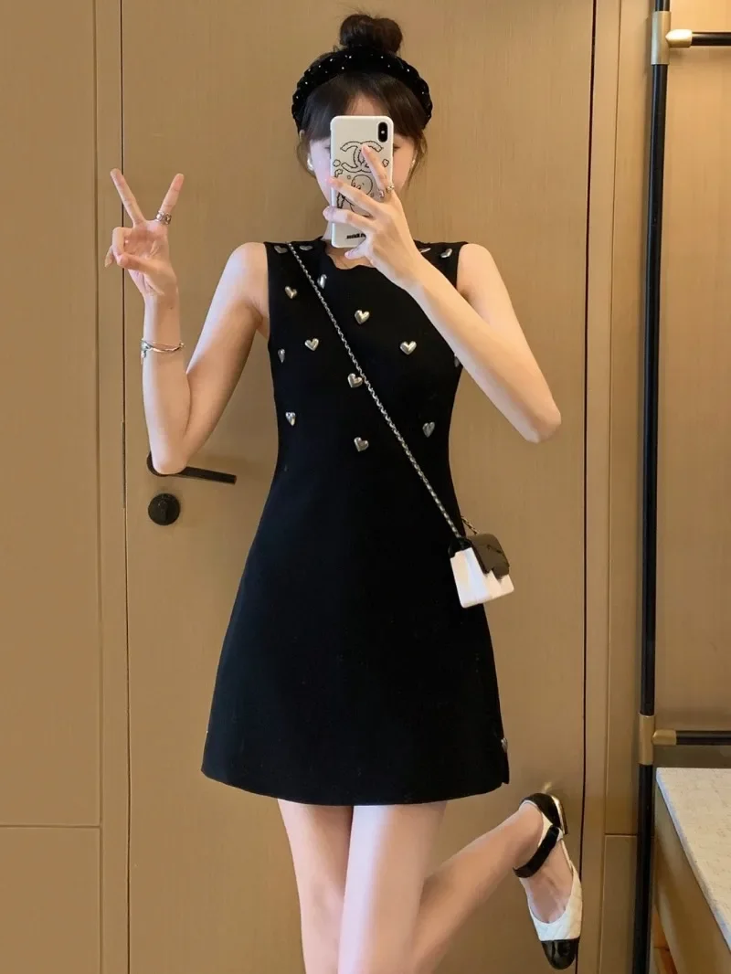 Лоскутное платье с сердечком Vestidos Mujer весенне-летнее туника Vestido без рукавов Ropa