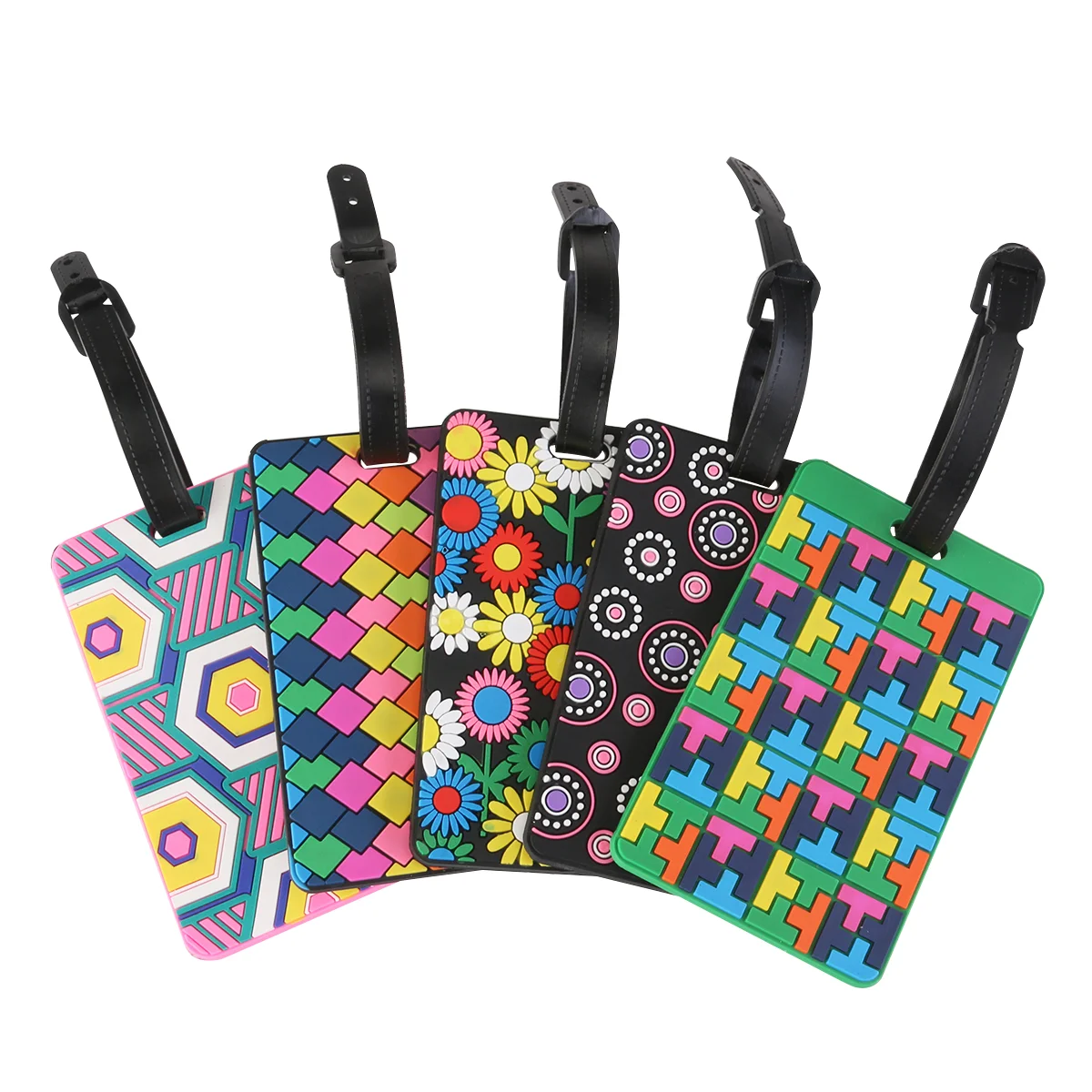 

5pcs Silicone ID Adress Holder Suitcase Label Luggage Tag Identifier Accessory