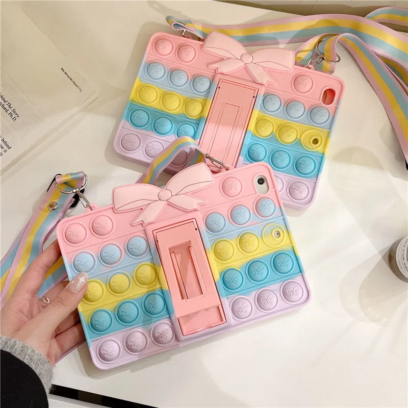 

Cute Bowknot Tablet Cover For Air 4 10.9 pro11 10.5 10.2 inch Mini6 ipad 2 3 4 5 6 Pro 9.7 Case Kids Safe Foam Shockproof Stents