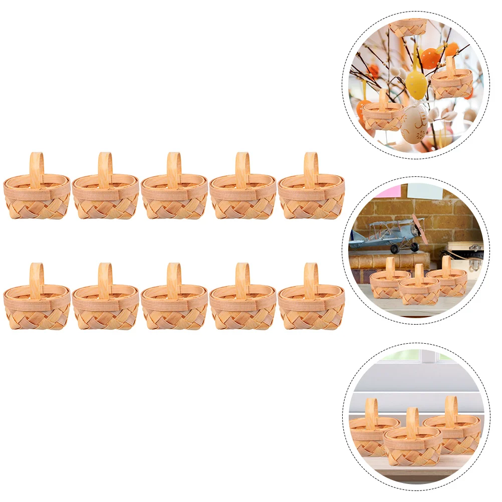 

Woven Basket Farmhouse Decor Gift Baskets Packing Mini Wooden Miniature Decorative Crafts Wicker
