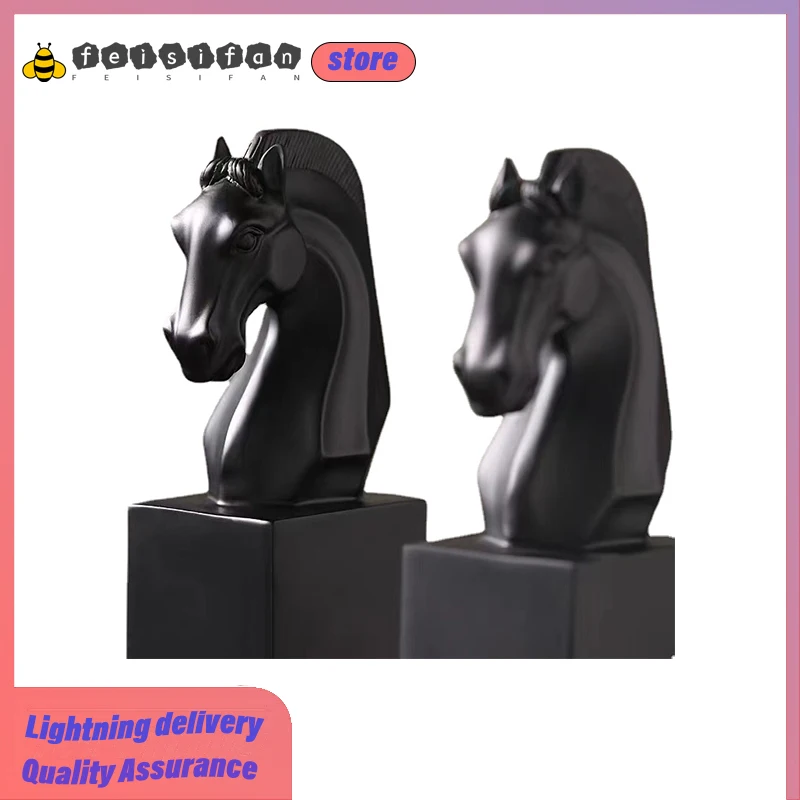 

Desktop Ornaments Simple Personality Room Decor Resin Creative Horse Bookend Home Decoration Accessories Aesthetic Room Decor