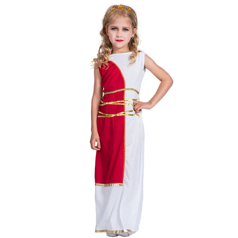 

Детские костюмы греческой принцессы для девочек на Хэллоуин, косплей богини Афины, карнавал, Пурим, для сцены, ролевых игр, платье для вечеве...