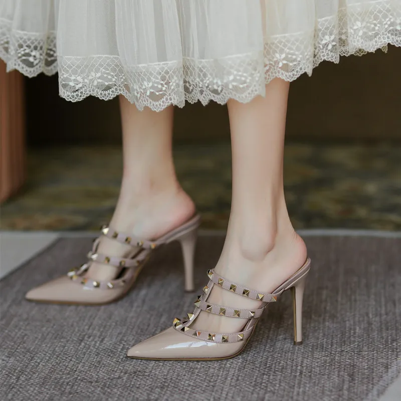 Summer New Brand Women's High Heels High Quality Women's Sandals Fashion Rivet Women's Shoes Sexy Party Pumps
