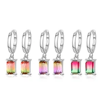 100 s925 real silver popular fashion hit color tourmaline tourmaline ladies earrings temperament exquisite silver jewelry