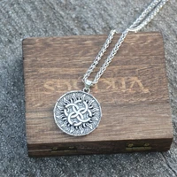 nostalgia slavic sun wheel pendant pagan mens jewelry viking necklace amulet talisman