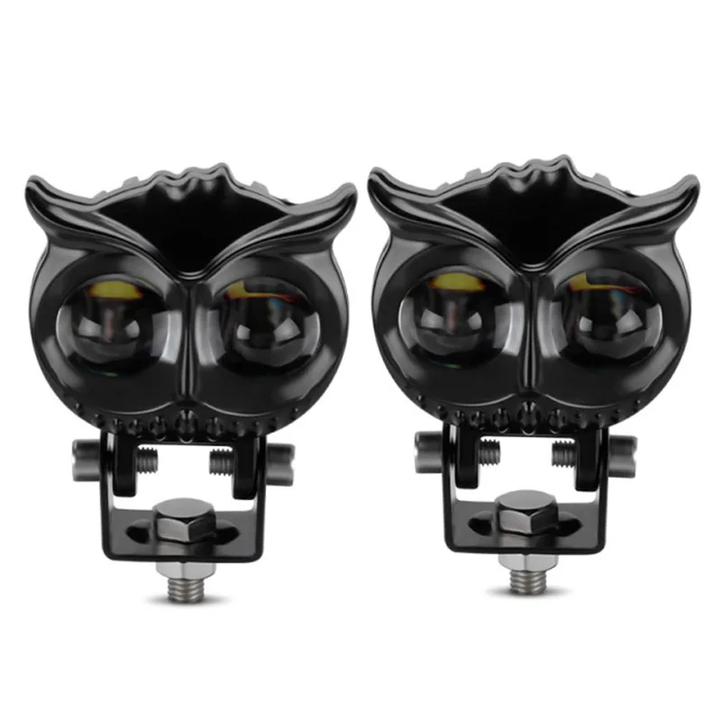 

Universal Motorcycle LED Headlight Projector Lens Dual Color ATV Scooter Driving for Cafe Racer Light Auxiliary Spotlight Lamps