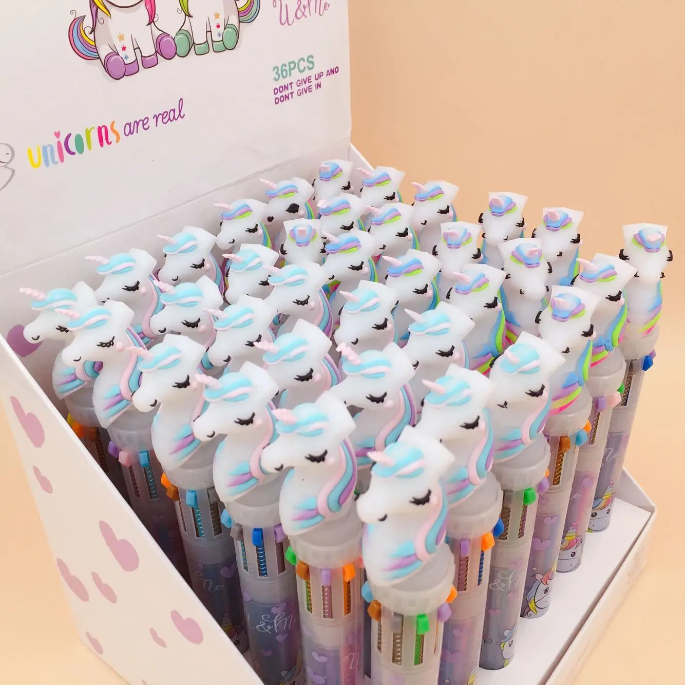 

1pc Cute Unicorn Power 10 Colors Chunky Ballpoint Pen Kawaii Rollerball Pen School Office Supply Gift Stationery Papelaria