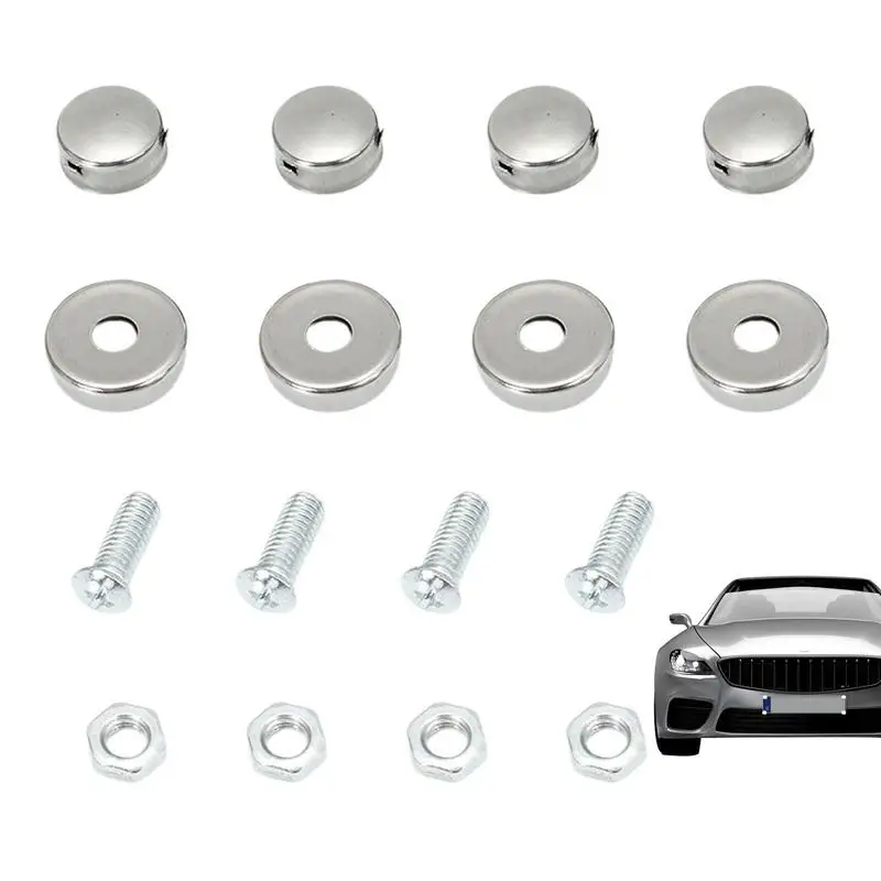

1 Set Chrome Anti-theft Screws Car License Plate Bolts Frame Screws License Plate Security Screw Kit For Fixing Frame Bolts