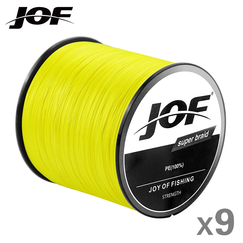 

JOF Brand New X9 Fishing Line 300M 500M 1000M 9 Strands Braided Fishing Line Multifilament PE Line 28.6 -143.5LB