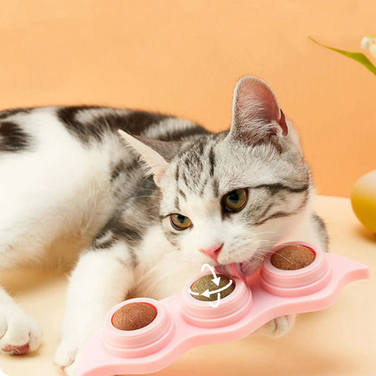 

Вращающаяся интерактивная игрушка для жевания кошачьей мяты с крышкой продукт для чистки зубов кошки самоклеящаяся игрушка для кошачьей м...