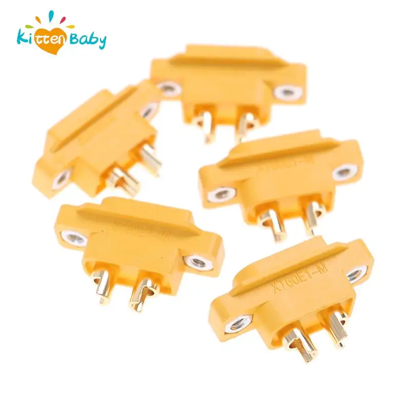 

High Quality 5PCS XT60E-M Mountable XT60 Male Plug Connector For Racing Models Multicopter Fixed Board DIY Spare Part