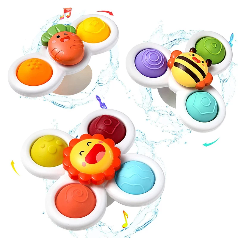 Bath Toys Baby Child Bathing Fidget Spinner Suction Cup Spinner Toys For Babies Sensory Baby Developmental Toys Montessori Toys