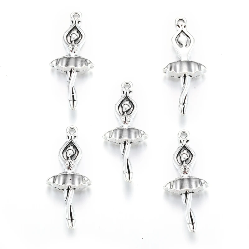 10 шт. 4 цвета подвески для девочек-балерина металлические из сплава серег сделай