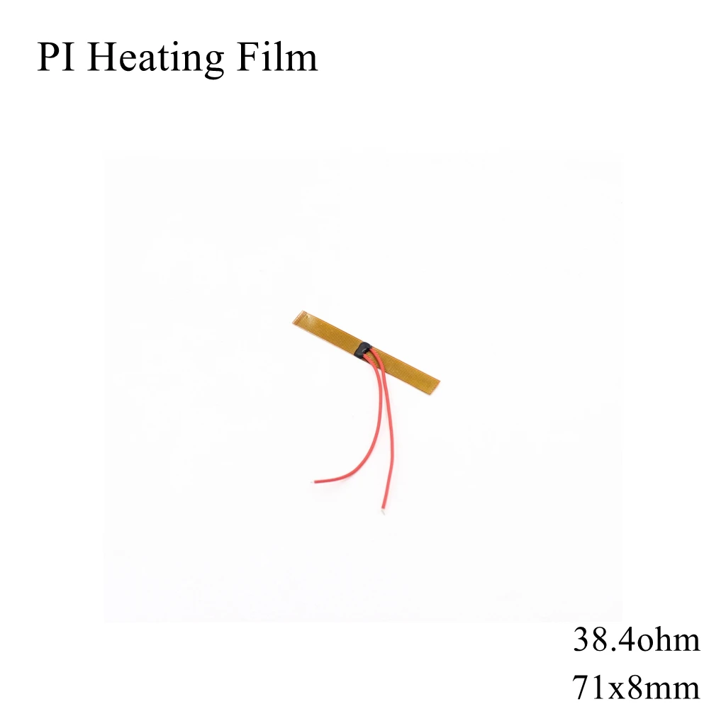 

71x8mm 5V 12V 24V 110V 220V PI Heating Film Polyimide Adhesive Electric Heater Plate Panel Pad Mat Fuel Foil Oil Engine Tank
