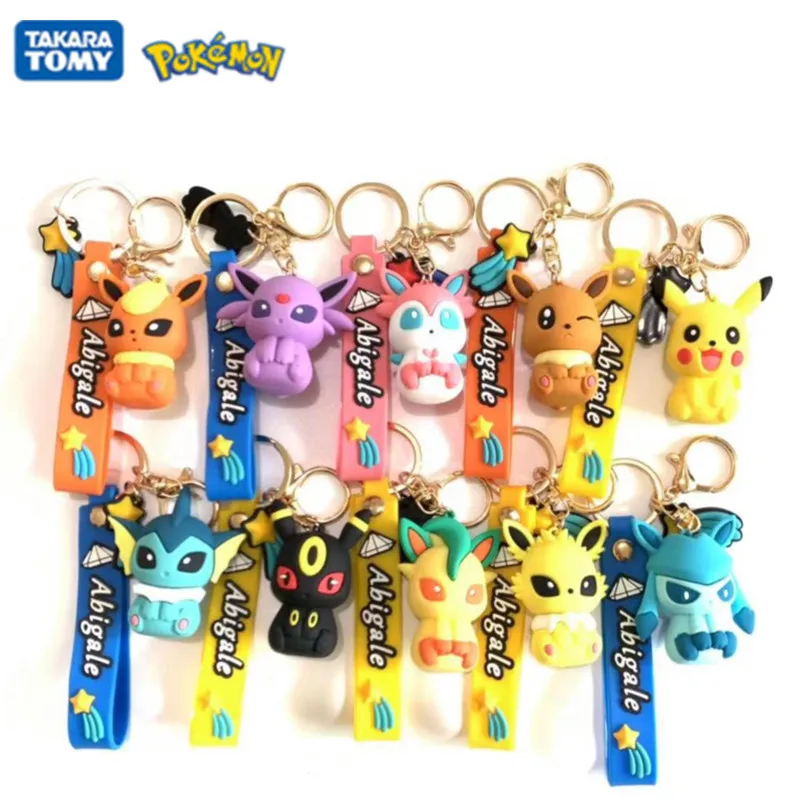 

Pokemon Anime Pikachu Eevee Action Figure Toys Pikachu Eevee Vaporeon Jolteon Flareon Fashion Keychain Toy Christmas Girls Gift