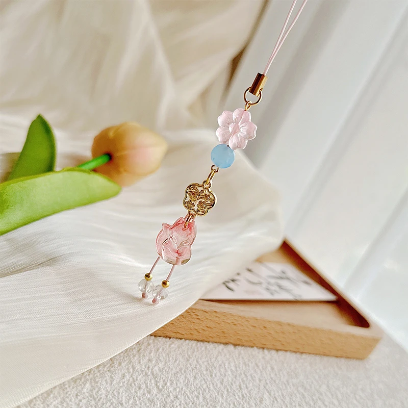 Кулон с лисой глазурью миндальное печенье брелок бисером цепочка для телефона