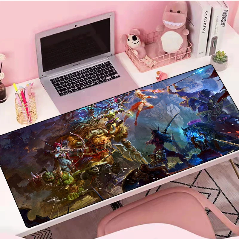 

Милый коврик для мыши World of Warcraft, аксессуары для игрового стола, большой коврик для мыши, игровой коврик для настольного компьютера, аниме ко...