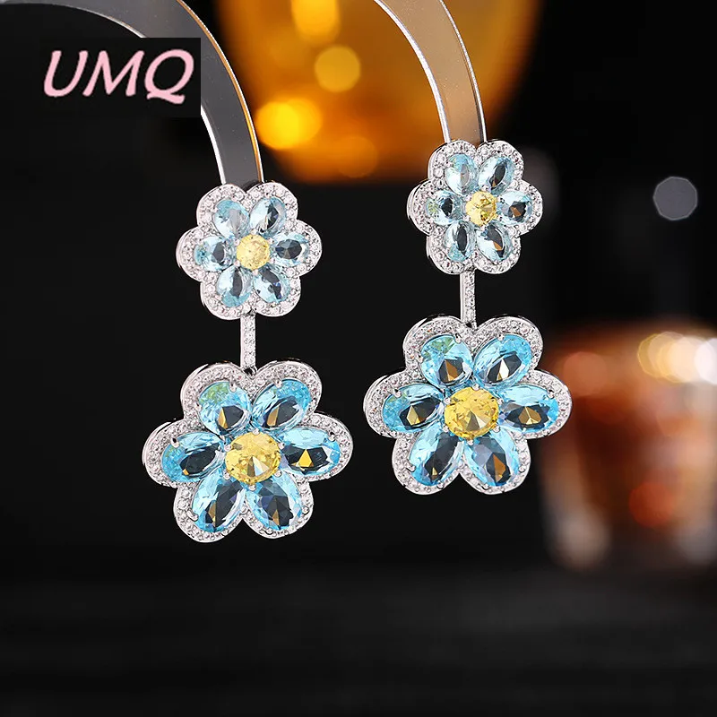 

Женские длинные висячие серьги UMQ из серебра 925 пробы с фианитом