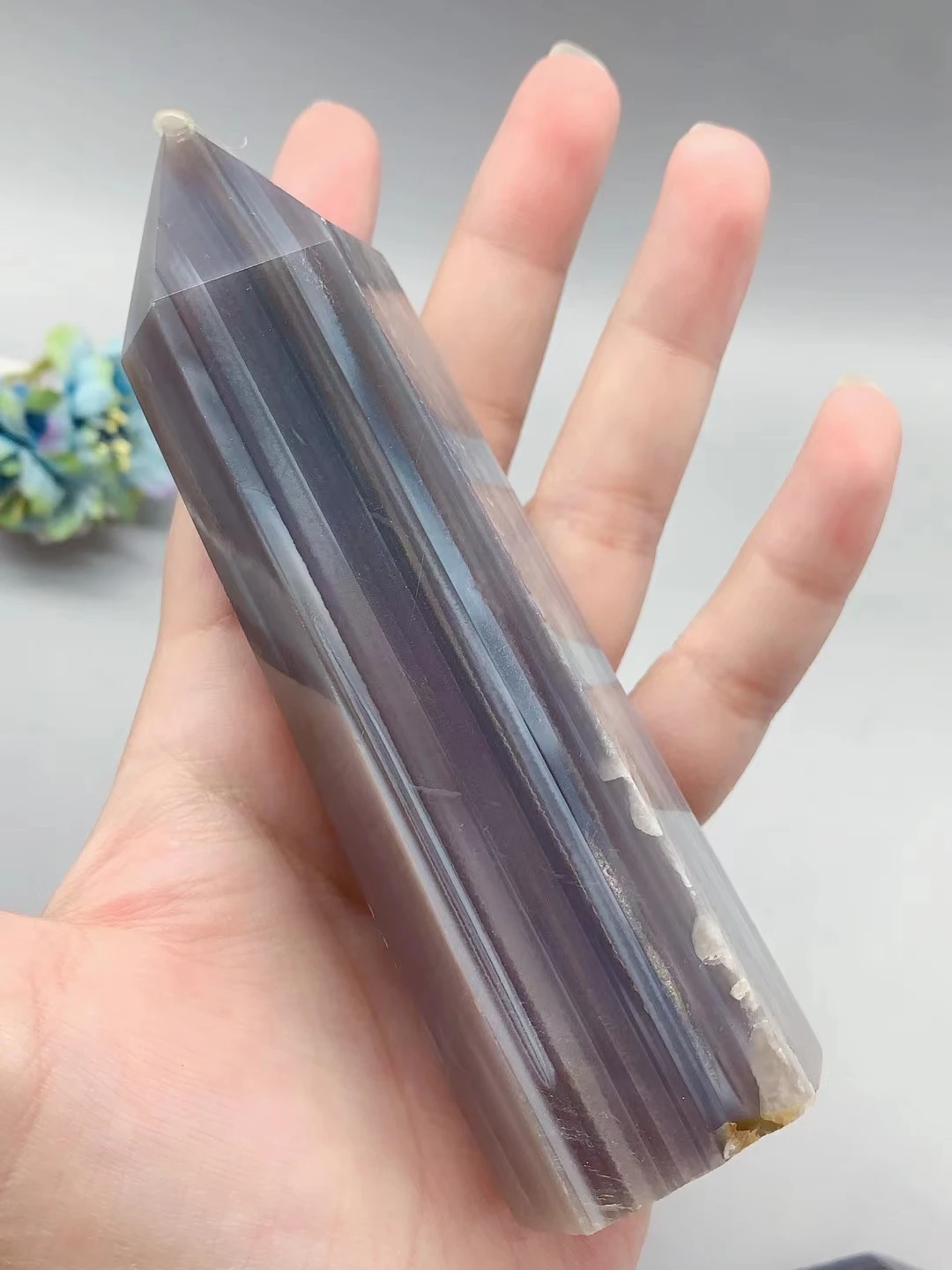 

Black Stripe Agate Polishing Treatment Aquarium Garden Home Office Decoration Gift Craft Natural Mineral