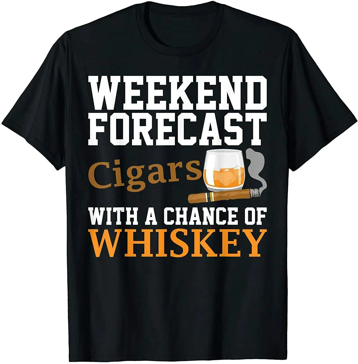

Funny Weekend Forecast Cigars Gift For O-Neck Cotton T Shirt Men Casual Short Sleeve Tees Tops Camisetas Mujer