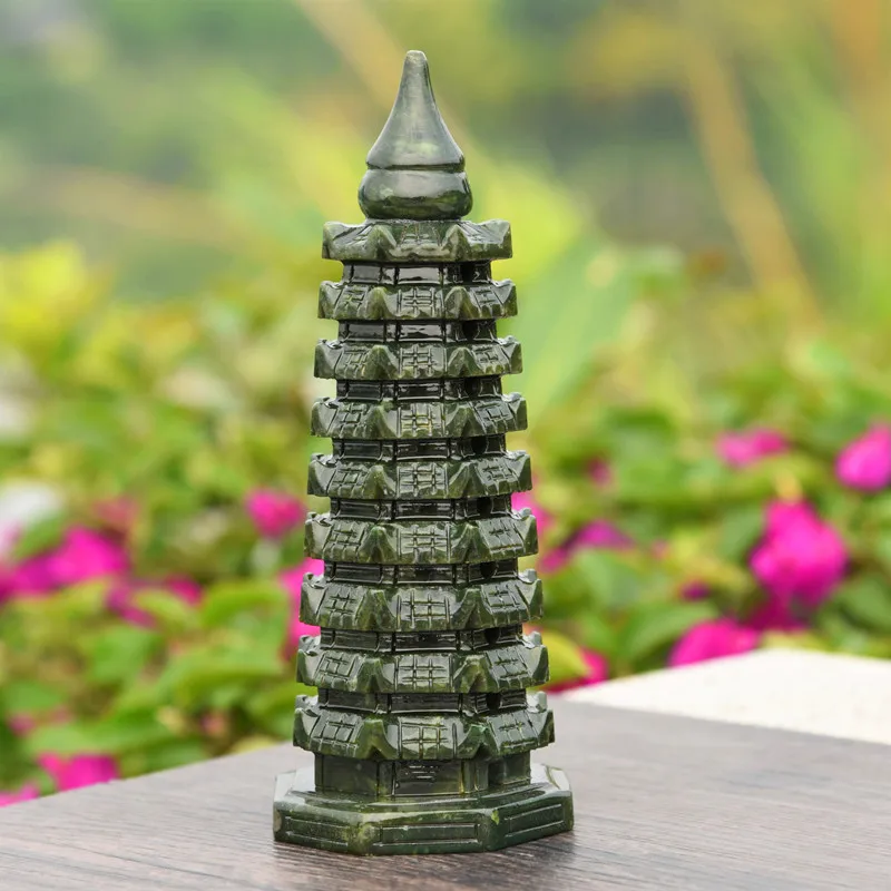 

Natural stone jade pagoda point carved stone wenchang tower energy and chakra crystal healing crystals