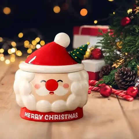 Мультяшная керамическая кружка, рождественские кофейные кружки, кружка для кемпинга, популярная Женская рождественская Праздничная кофейная чашка для подарка, для мам, друзей, женщин