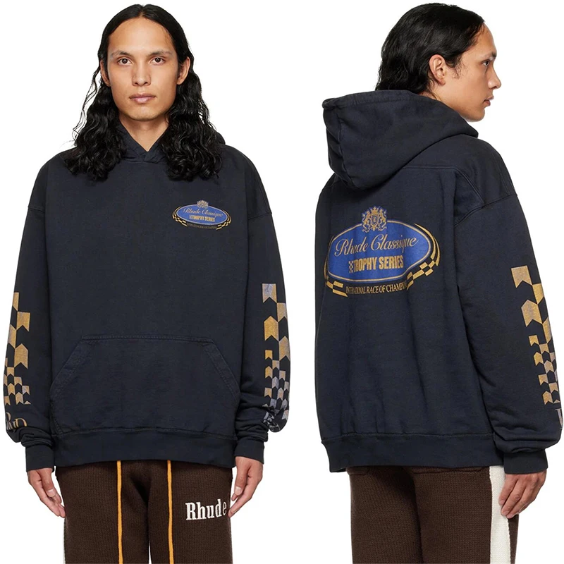 

Мужская зимняя толстовка с капюшоном, серия с изображением черного ревеня