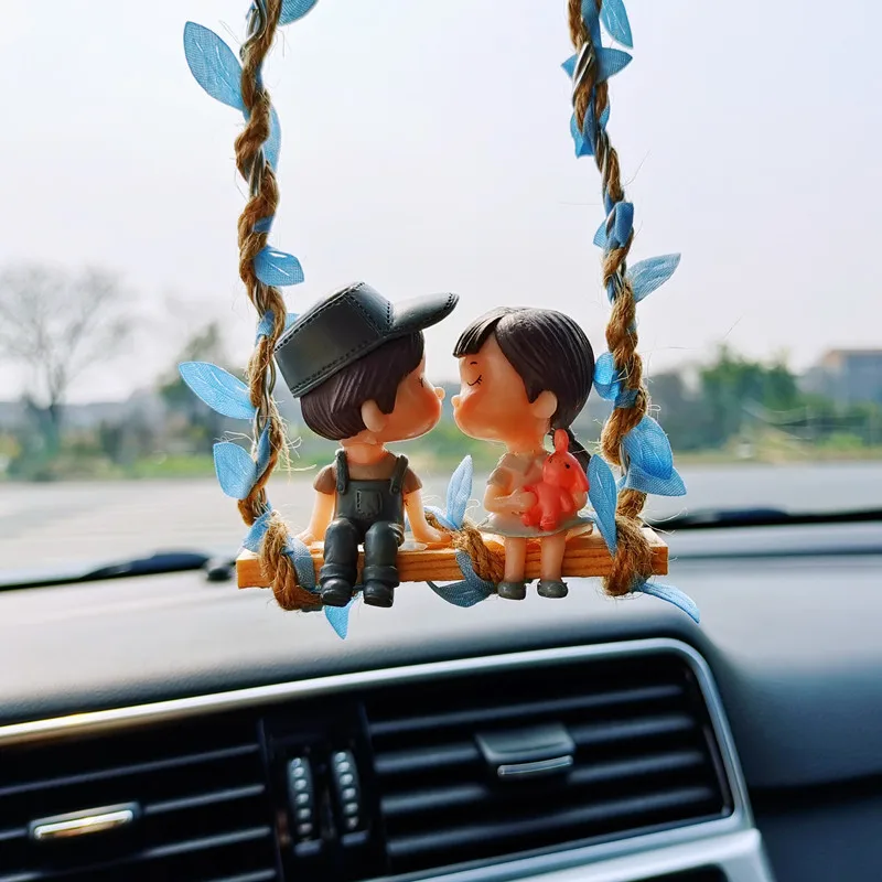 

Car Interior Ornament Pendant Cute Anime Swing Couple Action Figure Hanging Auto Rearview Mirror Decor Accessories for Girl Gift