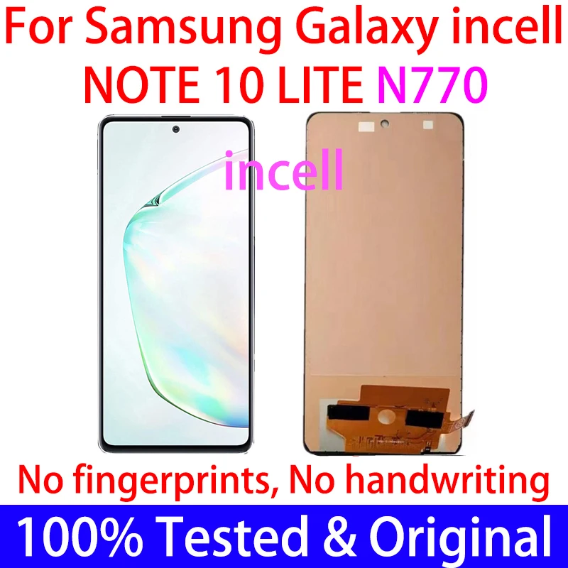 

Original For Samsung N770 incell For Samsung Galaxy Note 10 Lite Display With Frame Display Note10 Lite N770F LCD Touch Screen