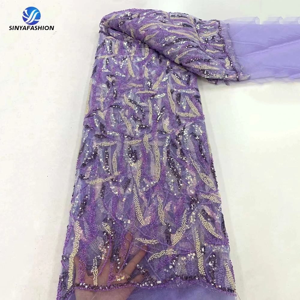Женская роскошная кружевная ткань с африканскими блестками свадебная вышивка 2023