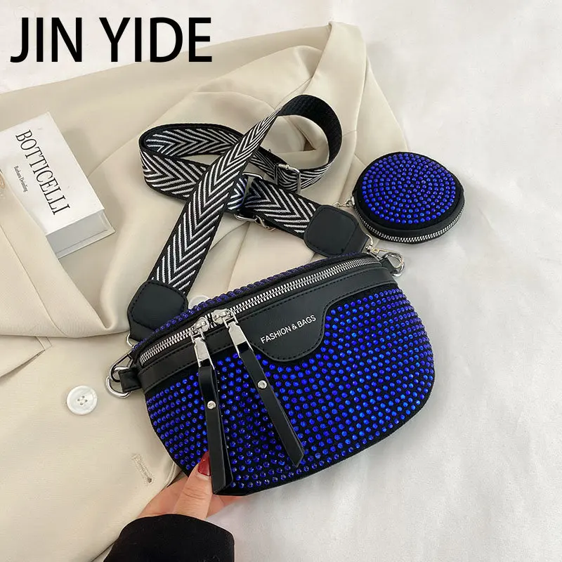 

Rhinestones Small Fanny Pack for Women Luxury Designer Waist Pack Fashion Shoulder Crossbody Phone Purses Ladies Waist Chest Bag