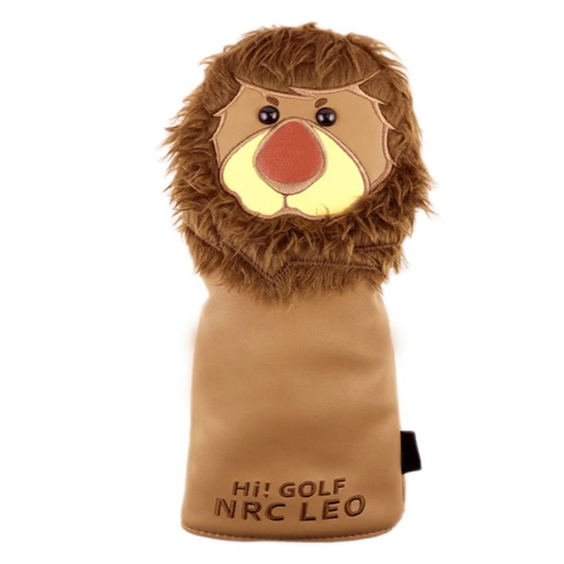 

Golf Club Head Covers Club Covers for Fairway Woods Hybrid Lion Protection Head Covers Pu Leather