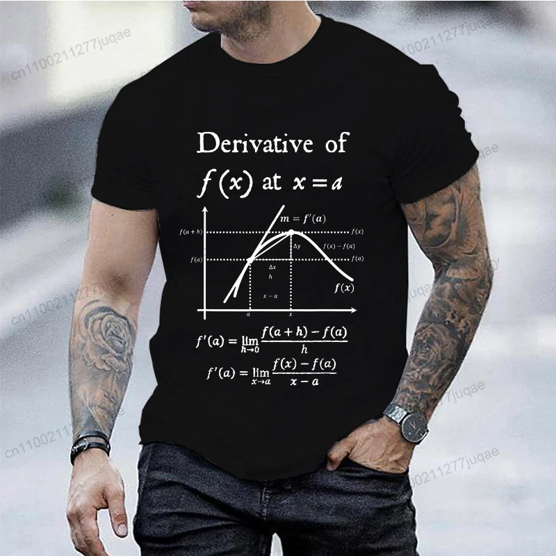 Фото Differentiable Functions Funny T Shirt Mathematics Math University Teacher Men's T-shirt Fashion Design Street Men Tshirts Shirt №5