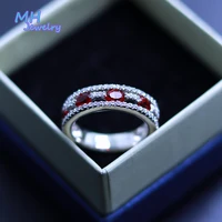 mh s925 sterling silver create ruby gemstone noble ring for woman engaged wedding party girls luxury mom ring fine jewelry