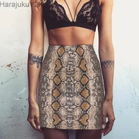 snakeskin sexy bodycon skirt 2022 women fashion high waist mini pencil snake skin skirts