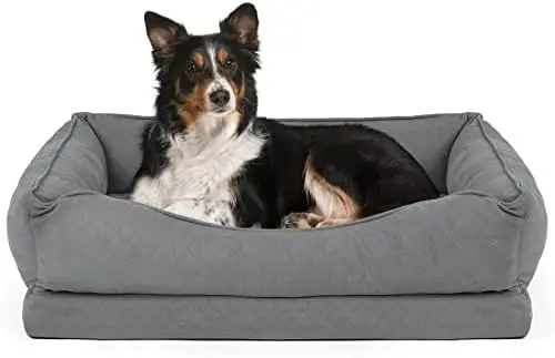 

Bed, Orthopedic Bolster Dog beds for Large Dogs, Egg Crate Foam Sofa with Removable Washable Bed Cover, Nonskid Bottom Couch, Pe